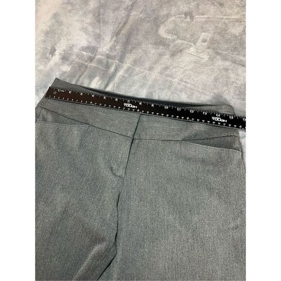 Express Pants Womens Size 4 Charcoal Gray Editor Flare Leg Mid Rise Flat Front - Picture 7 of 10